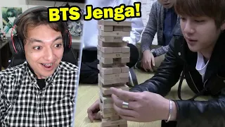When BTS played JENGA - BTS Jenga championship Reaction