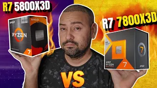 R7 5800X3D VS R7 7800X3D AM4 VS AM5 TESTEI AS 2 LENDAS EM 1080P