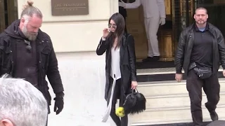 EXCLUSIVE: Kendall Jenner going out of her hotel in Paris