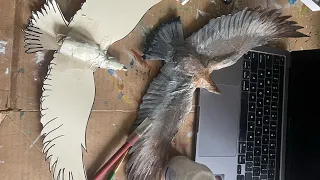 DIY Paper mache bird sculpture