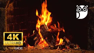 10 Hours of Relax and Stress Relief WhiteOwl 🔥 Fireplace 🔥 UHD 4K ULTRA WIDE