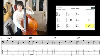 C Jam Blues Bass Line transcription Paul Chambers 2chorus