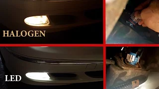 How to install LED bulbs H11 in fog lights Mercedes W211, W219 / Installation LED H11 Mercedes W211