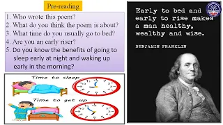 "Grade 6 English, Poem (Early to bed and early to rise) (Page 63) (G6EN-Episode 29)"