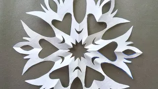 How to make 6-pointed snowflakes with paper and scissors|How to make paper snowflake ❄️😍💡#viral👌