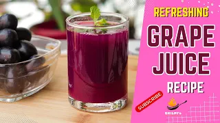 Grape Juice Recipe | How To Make Healthy Grape Juice At Home |আঙুরের জুস তৈরীর রেসিপি | Summer Drink