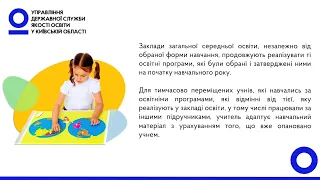 Організація освітнього процесу в початковій школі в умовах воєнного стану