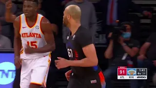 Julius Randle with a beautiful assist to Taj Gibson in 4th qtr (2021 ECQF Playoffs Gm 2 vs. Hawks)