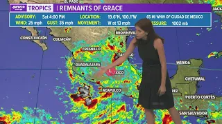 Saturday 5 PM Tropics Update: remnants of Grace