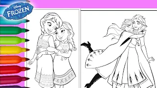 Frozen Sisters Elsa Anna Coloring Page - ANNA Hugs ELSA Frozen Coloring Pages -  Coloring Elsa Anna