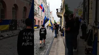 Protests outside the Russian embassy in Tallinn 22.06.2023