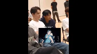 Seventeen reacting to their maknae solo song Dino being shy🤭#seventeen#dk#hoshi#jeonghan#the8#wait