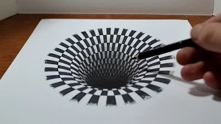 Drawing a Hole - Anamorphic Illusion