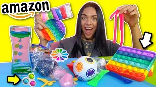 Testing Amazon Fidget Slime Kits! Pop Its, Slime, Stress Balls, Fidget Pops