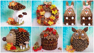 6 IDEAS AUTUMN CRAFTS NATURAL MATERIAL