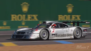 Gran Turismo 7 - AMG Mercedes CLK-LM Race Car Gameplay at Le Mans Circuit