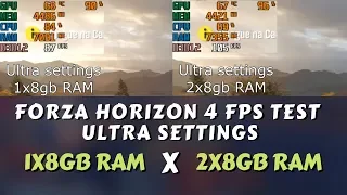 FORZA HORIZON 4 FPS TEST - Ultra settings 1080p - 1x8 vs 2x8 RAM (i5 8400 + 1070ti)