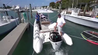 Oxe Diesel Outboard 150 hp with wireless start tested on Brig Navigator 730