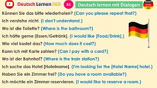 Deutsch Lernen A1  | 200  German Phrases to Know ||| German Conversation for Beginners || A1 level