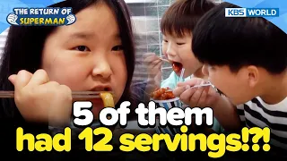 5 of them had 12 servings!?! 😋😋🍽️ [The Return of Superman:Ep.486-2] | KBS WORLD TV 230716