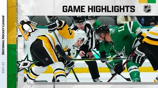 Penguins @ Stars 1/8/22 | NHL Highlights