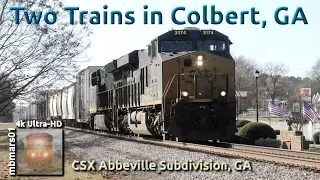 [6L][4k] Two Trains in Colbert, GA. CSX Abbeville Subdivision 12/02/2018 ©mbmars01