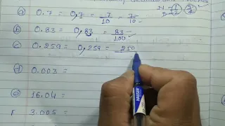 Convert the following decimal into fractions