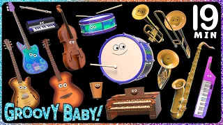 19 Minutes of Baby Sensory Music Videos! – Cheerful Animated Instruments Playing Varieties of Music