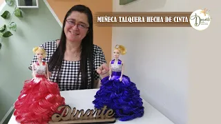 🖌Como hacer una 🧚‍♀️muñeca🧚‍♀️ talquera con cinta papel