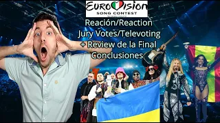 Eurovision 2022 FINAL Review + Reacción/Reaction al Jury Vote y Televoto/Televoting