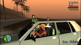 GTA San Andreas - CJ with his gang vs army military six stars