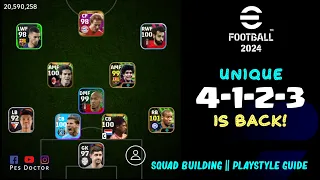 Unique 4-1-2-3 Formation is Back | Squad Building | Gameplay Review | eFootball 2024 Mobile