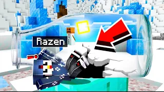 RAZEN MEURT DANS LA BOUTEILLE SUR MINECRAFT !