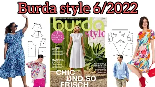 Burda style 6/2022 full preview and complete line drawings العدد الكامل بالباترونات المصغرة 🌷