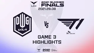 DK vs T1 | Highlights Game 3 | 2021 LCK Summer Split Finals