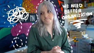 my studio space sucks…let's make it look better 😍  | art room declutter + organization ideas!