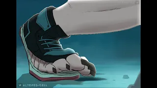 Werewolf foot growth transformation animation