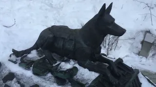 Москва, памятник фронтовой собаке - жертвам войны, РВИО / Российское военно-историческое общество