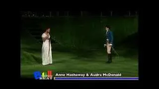 Anne Hathaway and Raul Esparza in Shakespeare in the Park's 2009 production of Twelfth Night