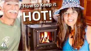 How to Heat a Boat: Our Cubic Mini Wood Burning Stove is HOT 🔥 HOT! (Patrick Childress Sailing #62)