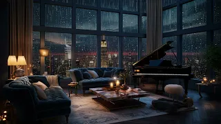 Urban Serenade | Night Rain and Piano Melodies for Cozy City Nights | Relaxing City Rain at Night