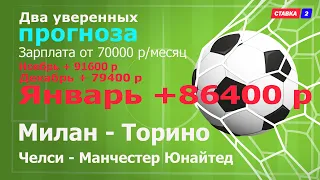 Прогноз дня 17.02.2020 ●Милан - Торино● и ●Челси - Манчестер Юнайтед● Только Футбол!