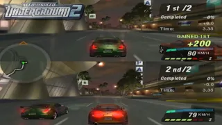 NFS Underground 2 | Two Players | Nissan 350Z vs Toyota SUPRA | Sprint Race! (PS3 1080p)
