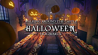 You spend Halloween at Hogwarts 🎃 Exploring the Castle ◈ Thunderstorm Ambience/ Rainy Night [3Hours]