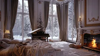 Cozy Fireplace ASMR for Royal Slumber: Snowfall Sounds for a Calm and Restful Night