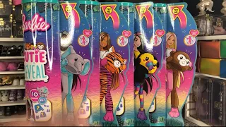 Barbie: Cutie Reveal Jungle Series Elephant, Tiger, Toucan, and Monkey Unboxing and Review