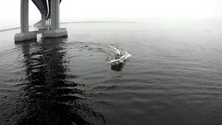 Первые испытания на воде моторной лодки Cayman 42