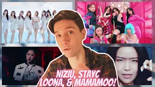 DANCER REACTS TO STAYC, NIZIU, MAMAMOO & LOONA! | FINALLY FRIDAY (GIRL GROUP EDITION)