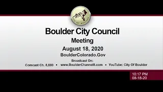 Boulder City Council Meeting 8-18-20