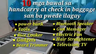 mga bawal ilagay sa  check in baggage sa airport